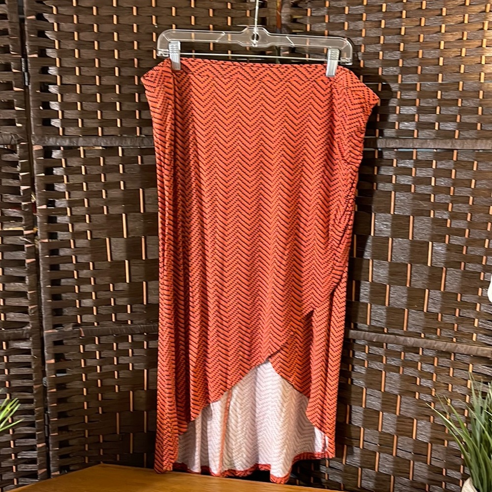 Orange and Black Patterned Skirt